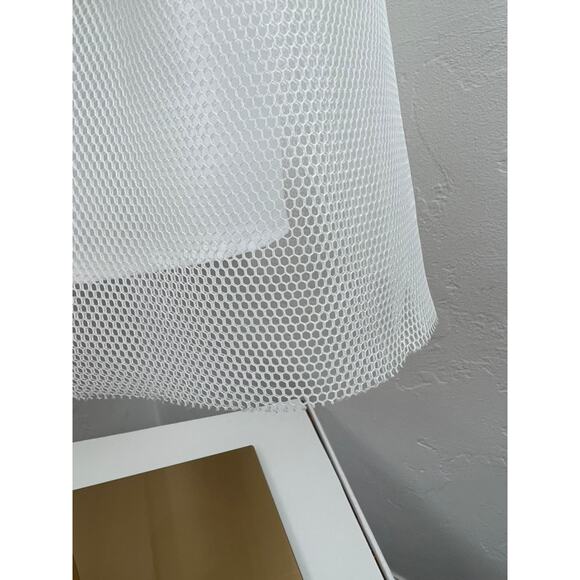 AQUA White Mesh Tulle Pleated Midii Skirt (Woman's Small) - Picture 7 of 10